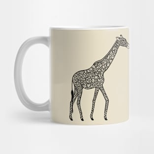 Giraffes in Love - cute animal ink art - on light colors Mug